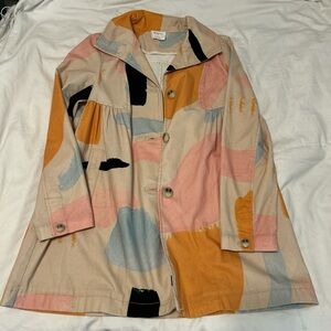 Anthropologie Multicolor Abstract Jacket